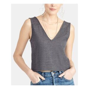 RACHEL ROY Womens Blue Sleeveless V Neck Top L